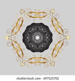 Flat design with abstract snowflakes isolated on colors background. Snowflakes pattern. Vector snowflakes background. Vector illustration. Snowflake colorful pattern.