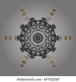 Flat design with abstract snowflakes isolated on colors background. Vector snowflakes background. 