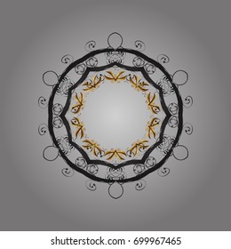 Flat design with abstract snowflakes isolated on colors background. Snowflakes pattern. Vector illustration. Snowflake grey pattern. Vector snowflakes background.