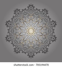 Flat design with abstract snowflakes isolated on colors background. Snowflakes pattern. 