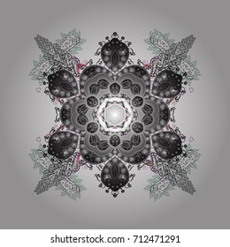 Flat design with abstract snowflakes isolated on colors background. Snowflake colorful pattern. Vector illustration. Vector snowflakes background. Snowflakes pattern.