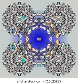 Flat design with abstract snowflakes isolated on background. Snowflakes background. Snowflakes pattern. 