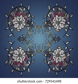 Flat design with abstract snowflakes isolated on colors background. Snowflake colorful pattern.Vector illustration.