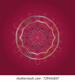 Flat design with abstract snowflakes isolated on colorful background. Snowflakes pattern. 