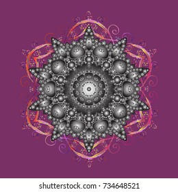 Flat design with abstract snowflakes isolated on colors background. Snowflakes pattern. Vector snowflakes background. Vector illustration. Snowflake colorful pattern.