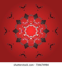 Flat design with abstract snowflakes isolated on background. Snowflake ornamental pattern. Vector illustration. Snowflakes background. Snowflakes pattern.