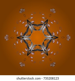 Flat design with abstract snowflakes isolated on background. Snowflakes background. Vector illustration. Snowflakes pattern. Snowflake ornamental pattern.