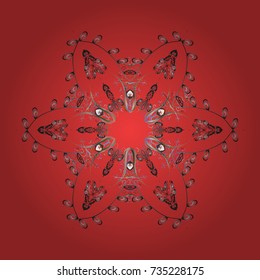 Flat design with abstract snowflakes isolated on colors background. Vector snowflakes background. Snowflake colorful pattern. Vector illustration. Snowflakes pattern.