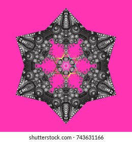 Flat design with abstract snowflakes isolated on colors background. Snowflake colorful pattern. Vector snowflakes background. Snowflakes pattern. Vector illustration.