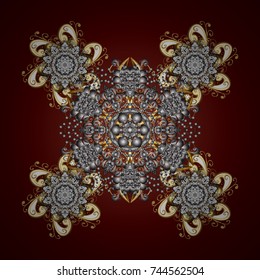 Flat design with abstract snowflakes isolated on colors background. Snowflakes pattern. Vector snowflakes background. Vector illustration. Snowflake colorful pattern.