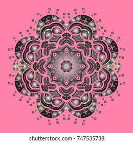 Flat design with abstract snowflakes isolated on colors background. Snowflakes pattern. Vector snowflakes background. Vector illustration. Snowflake colorful pattern.
