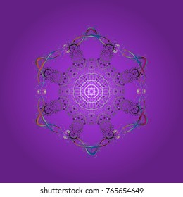 Flat design with abstract snowflakes isolated on background. Snowflakes pattern. Snowflake ornamental pattern. Snowflakes background. Vector illustration.