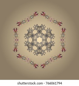Flat design with abstract snowflakes isolated on background. Snowflakes background. Vector illustration. Snowflakes pattern. Snowflake ornamental pattern.