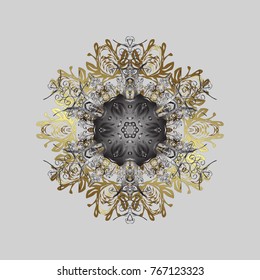 Flat design with abstract snowflakes isolated on colors background. Snowflake colorful pattern. Snowflakes pattern. Vector illustration. Vector snowflakes background.