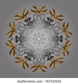 Flat design with abstract snowflakes isolated on colors background. Snowflake colorful pattern. Snowflakes pattern. Vector illustration. Vector snowflakes background.