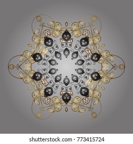 Flat design with abstract snowflakes isolated on background. Vector illustration.