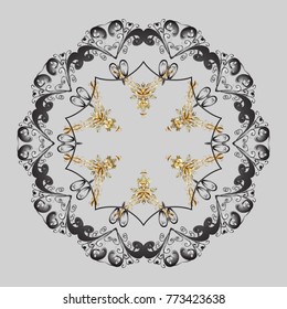 Flat design with abstract snowflakes isolated on background. Snowflakes pattern. Snowflakes background. Vector illustration. Snowflake ornamental pattern.