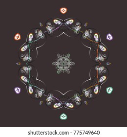 Flat design with abstract snowflakes isolated on colors background. Snowflake colorful pattern. Snowflakes pattern. Vector illustration. Vector snowflakes background.