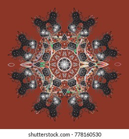 Flat design with abstract snowflakes isolated on background. Snowflakes pattern. Vector illustration. Snowflake ornamental pattern. Snowflakes background.
