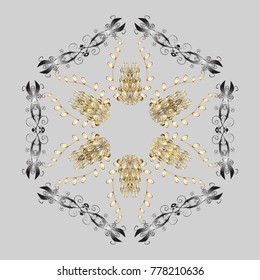 Flat design with abstract snowflakes isolated on colors background. Snowflakes pattern. Snowflake colorful pattern. Vector snowflakes background. Vector illustration.