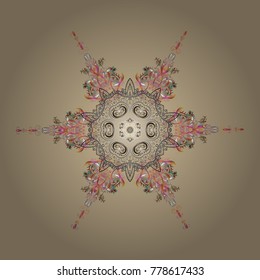 Flat design with abstract snowflakes isolated on colors background. Vector snowflakes background. Vector illustration. Snowflakes pattern. Snowflake colorful pattern.
