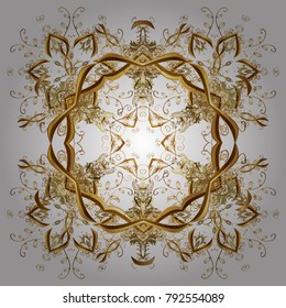 Flat design with abstract snowflakes isolated on white background. Snowflakes background. Snowflakes pattern. Snowflake ornamental pattern. Vector illustration.