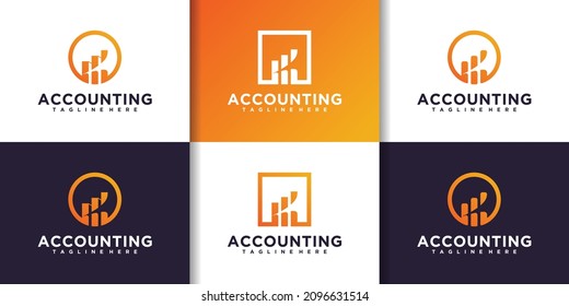 colección de plantillas de logotipo de contabilidad de diseño plano