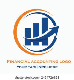 Flat design accounting logo template.