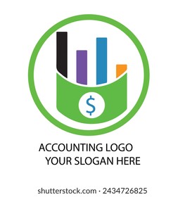 Flat design accounting logo template.