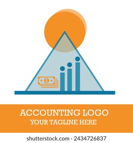 Plantilla de logotipo de contabilidad de diseño plano.