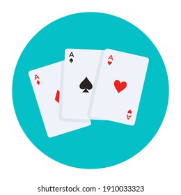 
Flat design of ace of hearts, poker cards 