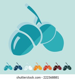 Flat design: acorn