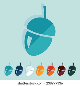 Flat design: acorn