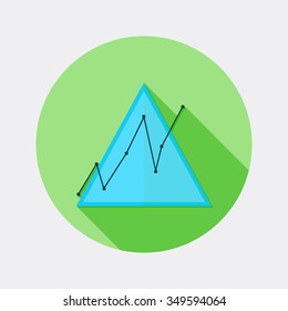 Flat design activity in progress icon with long shadow