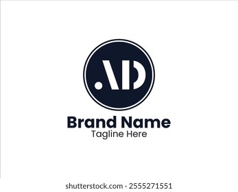 Flat design AD logo design