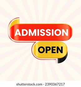 flat design admission open label clipart
