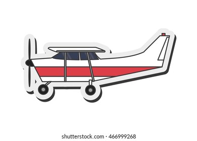 flat design aerobatic or trainer airplane icon vector illustration