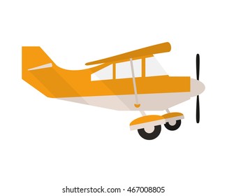 flat design aerobatic or trainer airplane icon vector illustration