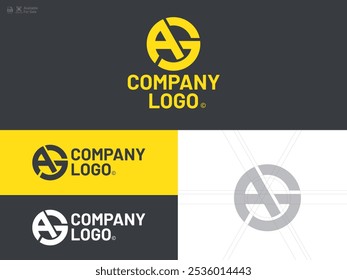 Diseño plano AG logo Plantilla