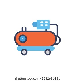 Flat design air compressor vector illustration on White Background