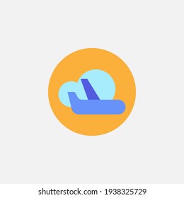 Icono de avión de diseño plano, ilustración vectorial, aislado en fondo blanco