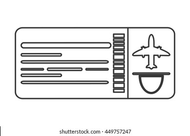 flat design airplane ticket icon vector illustration line design