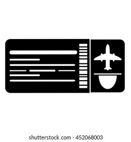flat design airplane ticket icon vector illustration