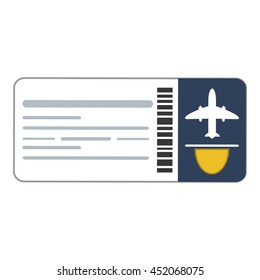 flat design airplane ticket icon vector illustration