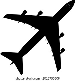 Flat design of airplane vector in black and white perfect for apps, website, logo or sign 