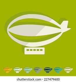 Flat design: airship