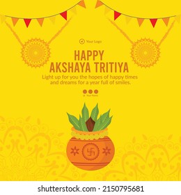 Flat design of Akshaya Tritiya banner template.