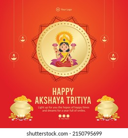 Flat design of Akshaya Tritiya banner template.