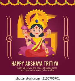 Flat design of Akshaya Tritiya banner template.