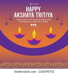 Flat design of Akshaya Tritiya banner template.